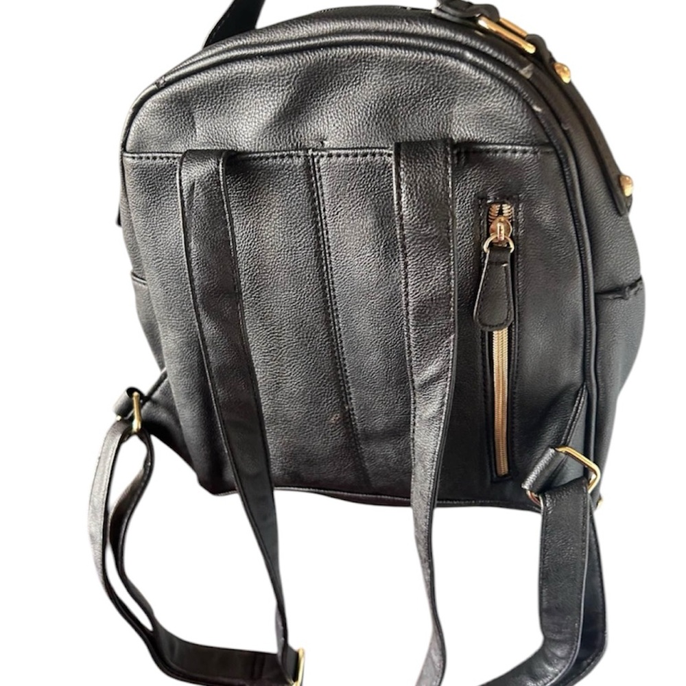 Betsey Johnson Puppy Dog Black & Tan Pug Design Quilted Dog Backpack Bag Purse - Picture 3 of 5